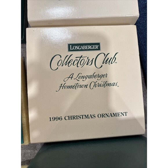 Longaberger Club Christmas China Ornaments THREE Set 1996, 1997, 1999  +Case - Picture 9 of 14